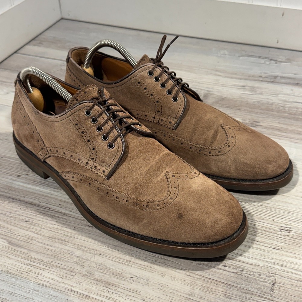 Aquatalia Carson Brogue Wingtip Oxford Men's Sz 11 Suede Lace Up Shoes